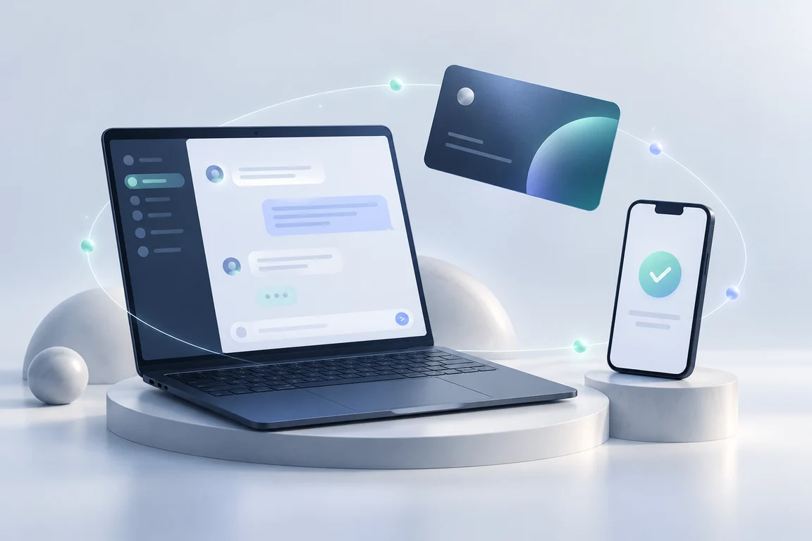 电脑对话与手机确认的原创操作示意图